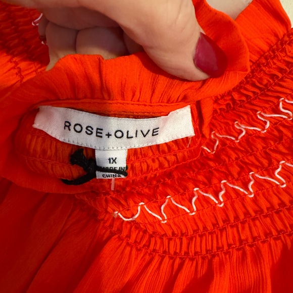 NWT Rose & Olive Vibrant Orange Top PLUS: 1X #I - Picture 8 of 9